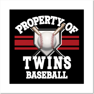 Proud Name Twins Graphic Property Vintage Baseball Posters and Art